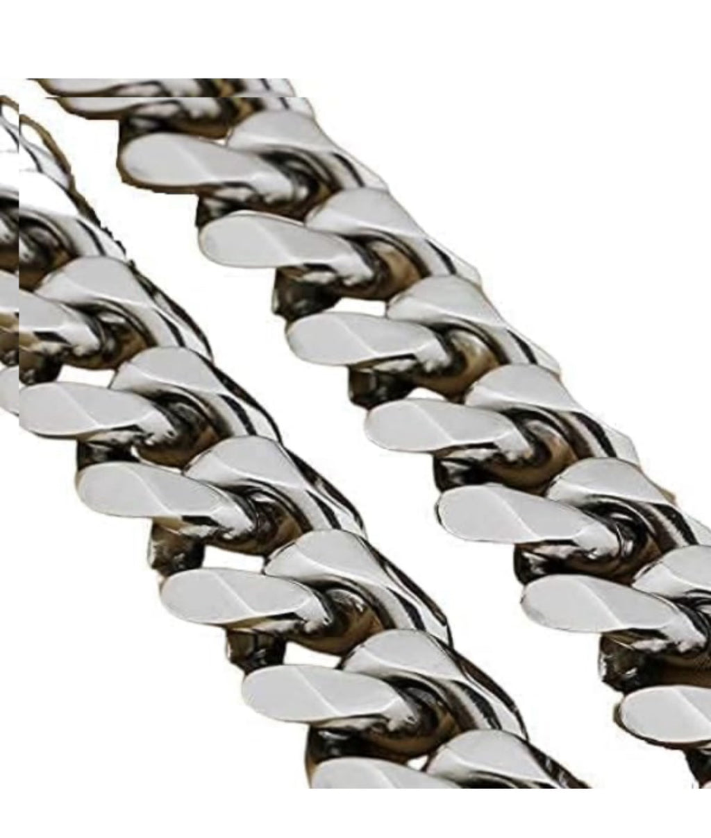 Diamond cut Superior quality plated Dog chain diamond cut Cuban design long lasting,solid metal 425 gms & 440 cms.(8 no.)