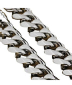 Superior Silver quality Stainless Steel Dog chain cut Cuban design long lasting, solid metal 600 gms &440 cms.