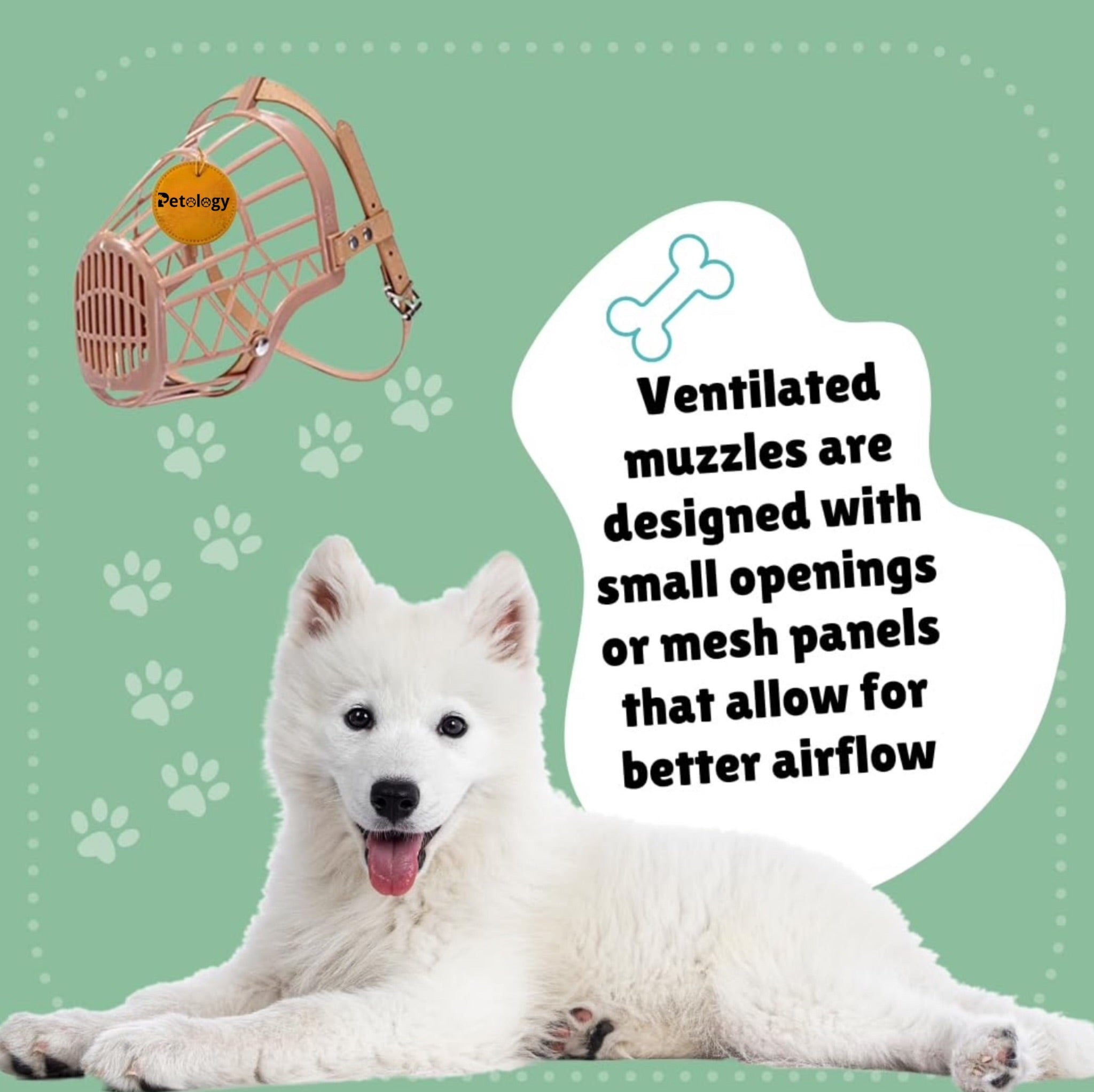 Adjustable Strap Safe Muzzle Dogs Ensure Pet Safety and Comfort, Prevent Biting Behavior Perfect Ideal for Walks, Training, and Grooming. (Beige)