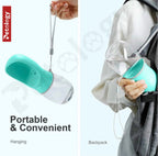 PawPets everyday life Dog, Cat and Rabbit, Sturdy hold, Leak Proof, Travel safe Water BPA-FREE, bottle and Dispenser with Drinking Feeder for Pets ON THE GO like Hiking, Travel,  safe food Grade Plastic (550ml, Blue)