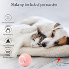 Playpets Funny 360 Degree Rotatable Toys Rechargeable Rotating Ball with LED Light,Intelligent with New upgrade 2.0 version. Chasing Toy Automatic Rotating Smart Obstacle Avoiding