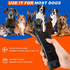 Petology Anti Barking Device, Safe Handheld Dog Repeller Trainer Dual Channel Dog Repeller Ultrasonic Handheld Dog Training Tool, 3 in 1 Bark Control Frequency Levels Humanized for Cats, Dogsl