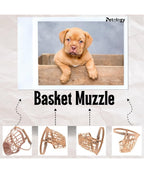 Adjustable Strap Safe Muzzle Dogs Ensure Pet Safety and Comfort, Prevent Biting Behavior Perfect Ideal for Walks, Training, and Grooming. (Beige)