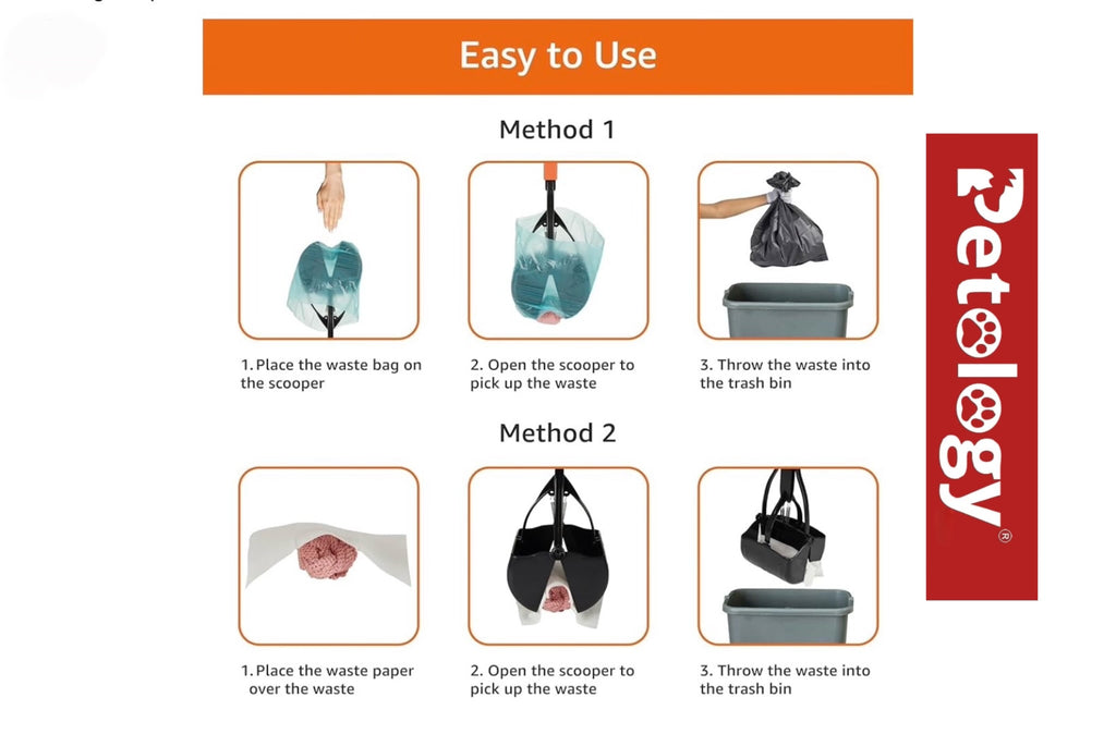 Petosafe Dog Waste Scooper Folding Dog Poop Scooper Pet Waste Potty Picker Large 24 Inches Color May Vary