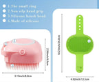 Hi Health COMBO 3 pcs Self Cleaning Slicker Shedding Brush ,Pet Bath Massage Brush With Soap & Shampoo Dispenser Soft Silicone Bristle For Long Short Haired Dogs Cats Shower.