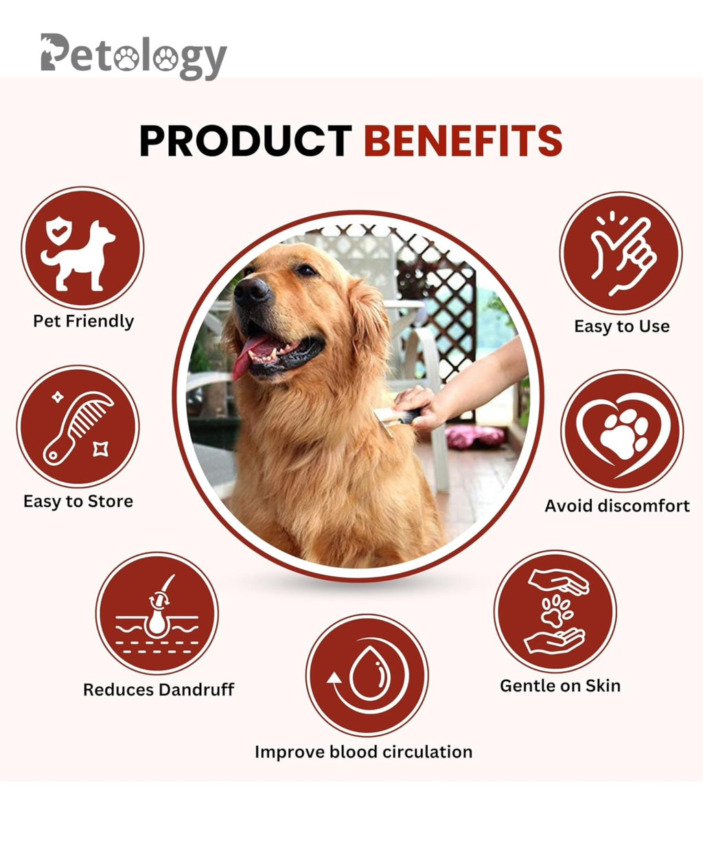 HiHygiene 2 in 1 Pet Comb Pack Adjustable Dog Puppy Brush Pet Comb for Grooming Cum Massager and Safety from Mites,Lice,Ticks Combo Pack of 2 Comb Large Size