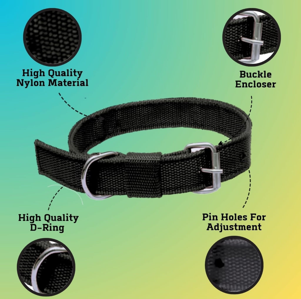 PETOLOGY COMBO(Small,Medium,Large size) No Pull Dog Harness, Collar and Leash Combo Set(Set of 3 pcs) Soft , Adjustable for all breeds, 05 - 45 Kilograms Dogs ( Black)
