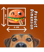 Playpets 100% Latex Burger Squeaky Durable & Interactive Chew Toy for Dogs & Cats ,Fun Squeaker , Solo Play all size Breeds , Dental Health