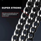 Superior Silver quality Stainless Steel Dog chain cut Cuban design long lasting, solid metal 600 gms &440 cms.