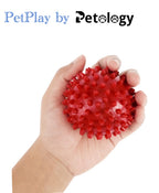 PlayPets Non-Toxic bouncy Spiked super bouncy fetch Ball Dog Chew Toy, Puppy Teething Toy, 3 Inches(Suitable all breeds)