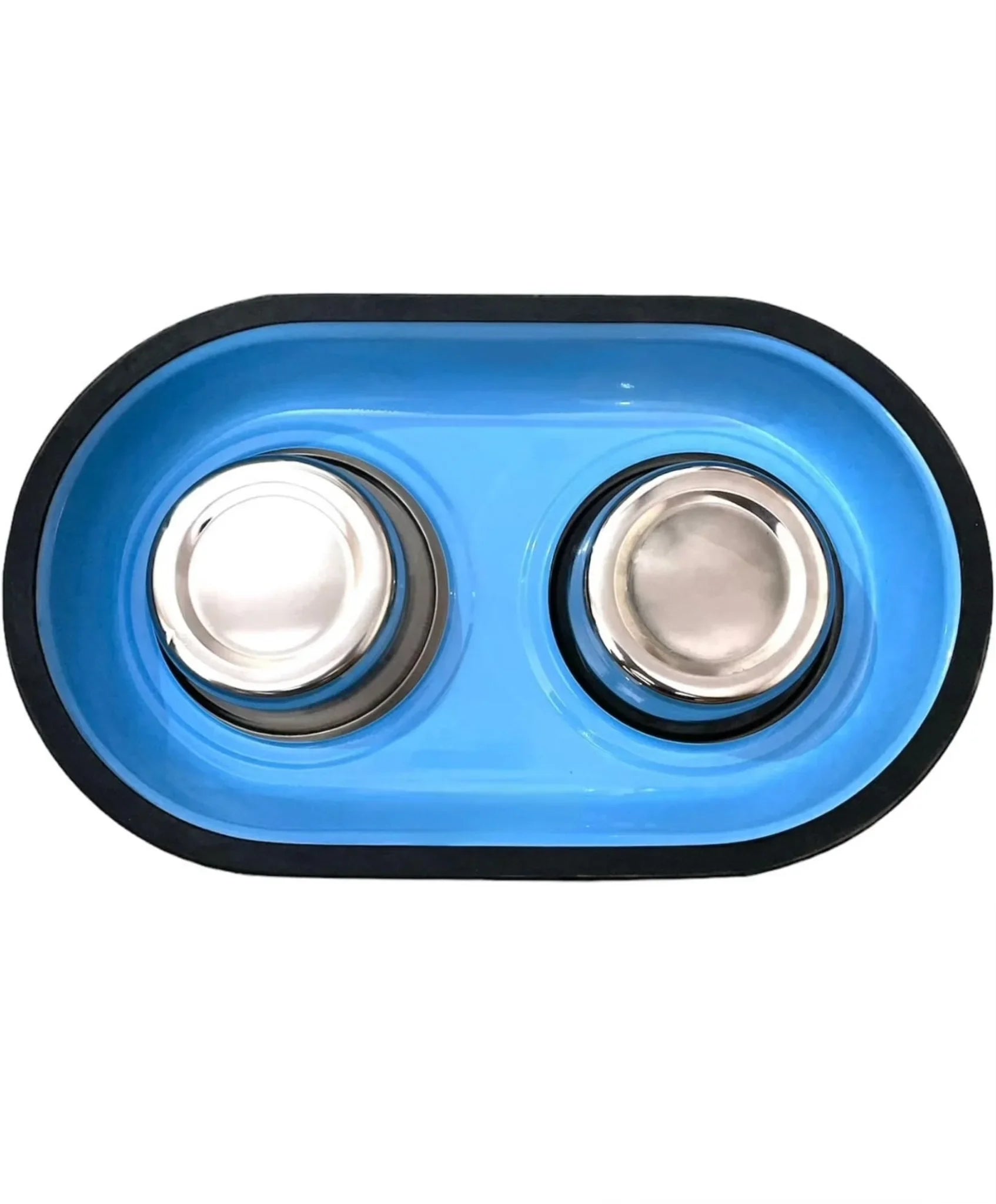 Double diner for dogs and cats 100 % S.Steel Double Diner Bowls With Anti Skid MEDIUM AND LARGE SIZE