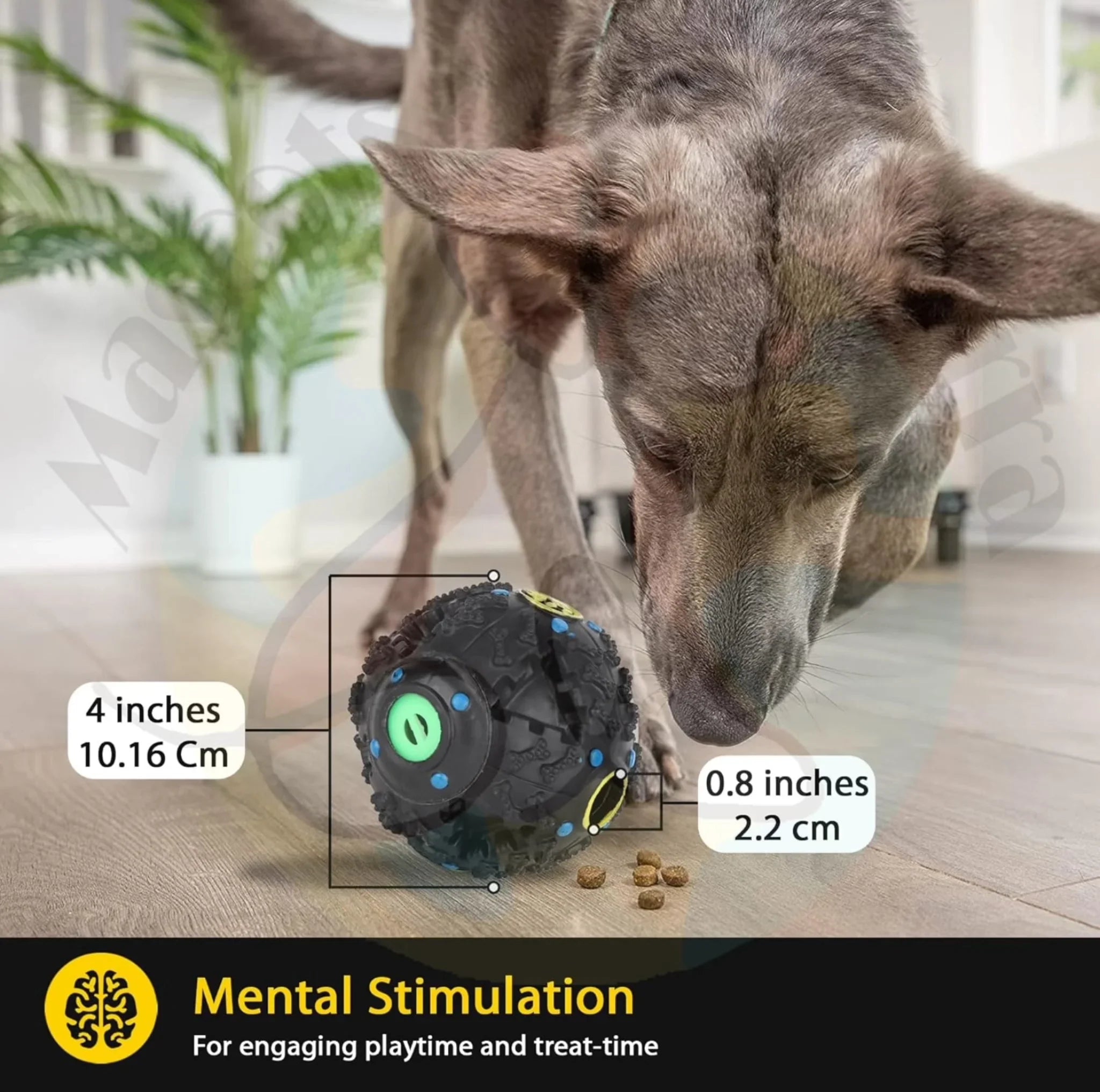 Giggle Interactive Squeaky Dog Ball, Funny Giggle Sound When Rolled or Shaken, Interactive Toy for Small, Medium & Large Dog, Treat Dispensing toy as well