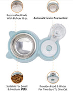 Petology Hihealth 2 In1 Pet Feeder & Automatic Water Dispensing system with stainless steel Food server Suitable for Cats and Dogs (small, medium & Large pets)