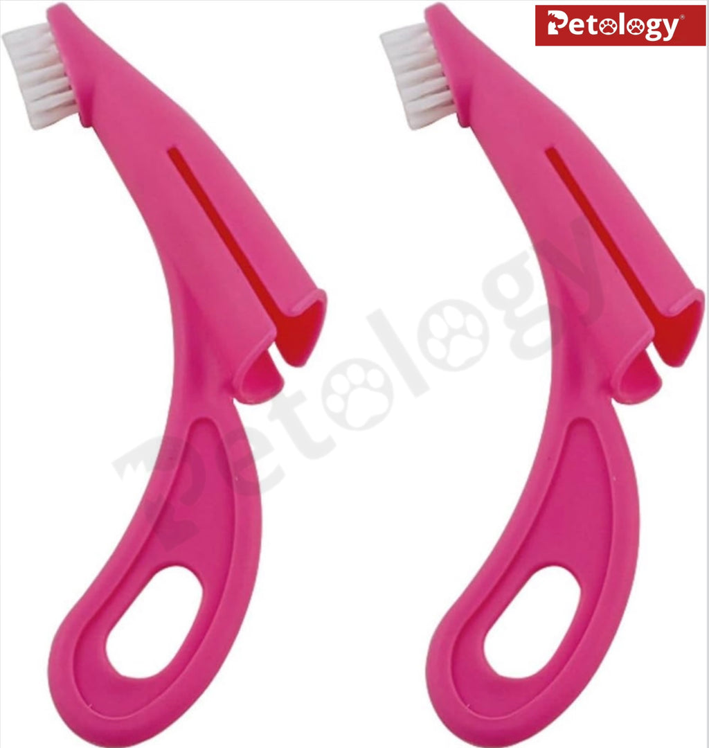 HiHygiene Ultra soft 2-in-1 Tooth brush designed for all kinds Dog breeds small,medium,Large & Extra large size Dogs easy to use glide through brush with better grip enhanced oral care of loved ones(Color vary)