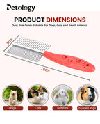 HiHygeine Puppies Double Side Steel Needles Comb for Dogs and Cats - (Paw Print) Grooming Rake Shedding for Dogs, Cats - Best Cleaning for all Pets (Color May Vary)