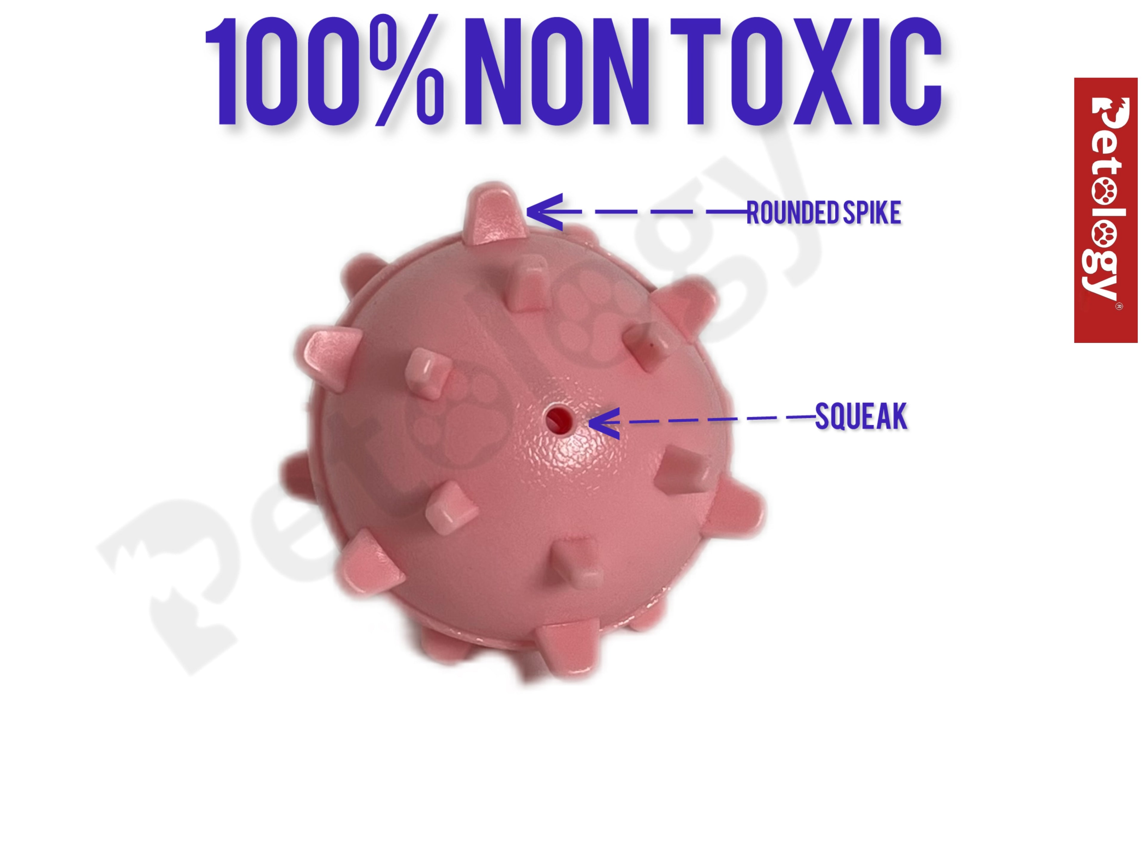 Latest MONSTER Dog Spike Ball Made with Thermoplastic Rubber,BPA FREE NON- Toxic easy perfect Grip Suitable for Small to Medium Dogs & Puppies Chewing, Teething, & Training  squeaky Ball Safe for Dogs Highly Durable