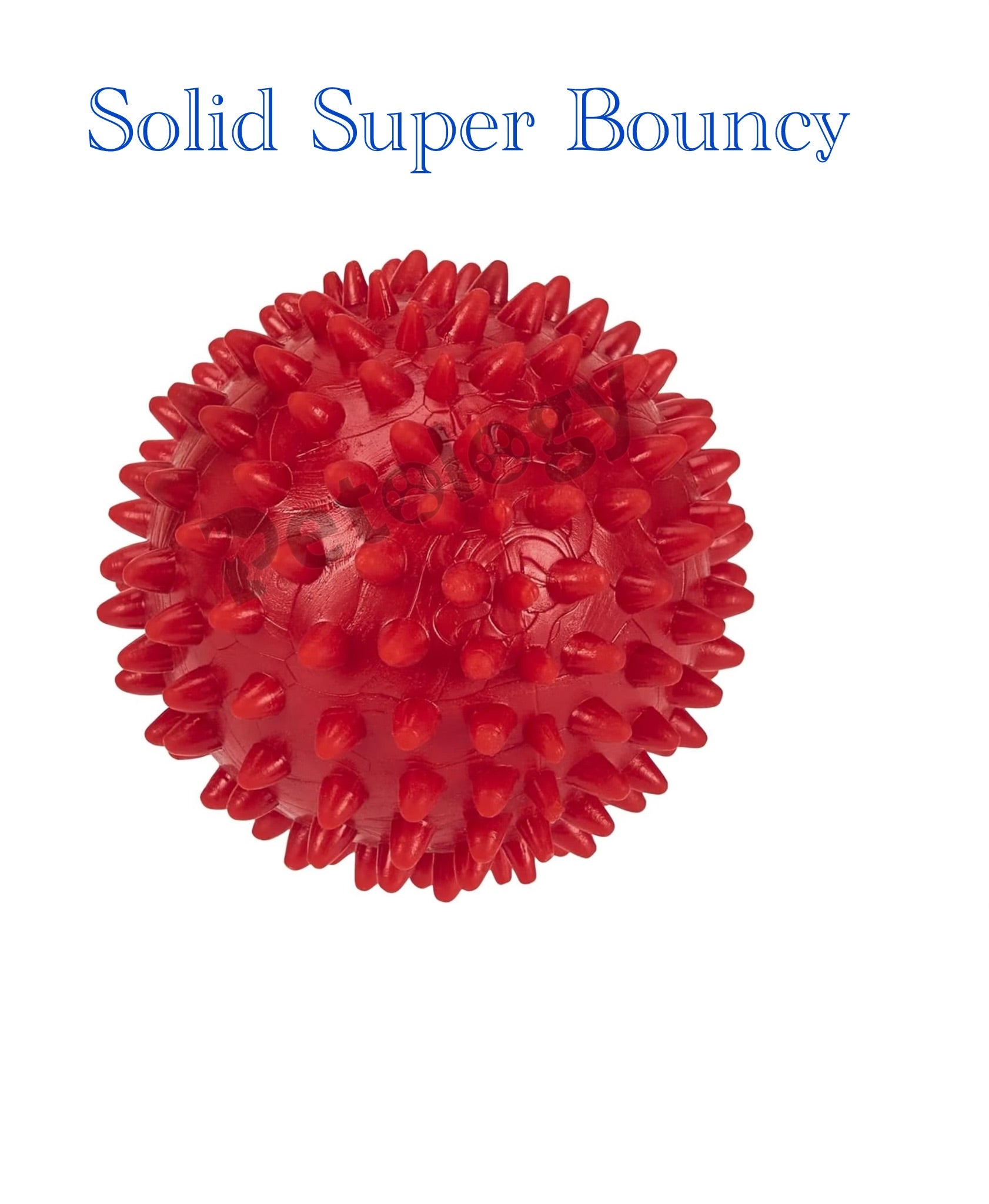 PlayPets Non-Toxic Natural Rubber Spiked super bouncy Ball Dog Chew Toy, Puppy Teething Toy, 3 Inches(Suitable all breeds)