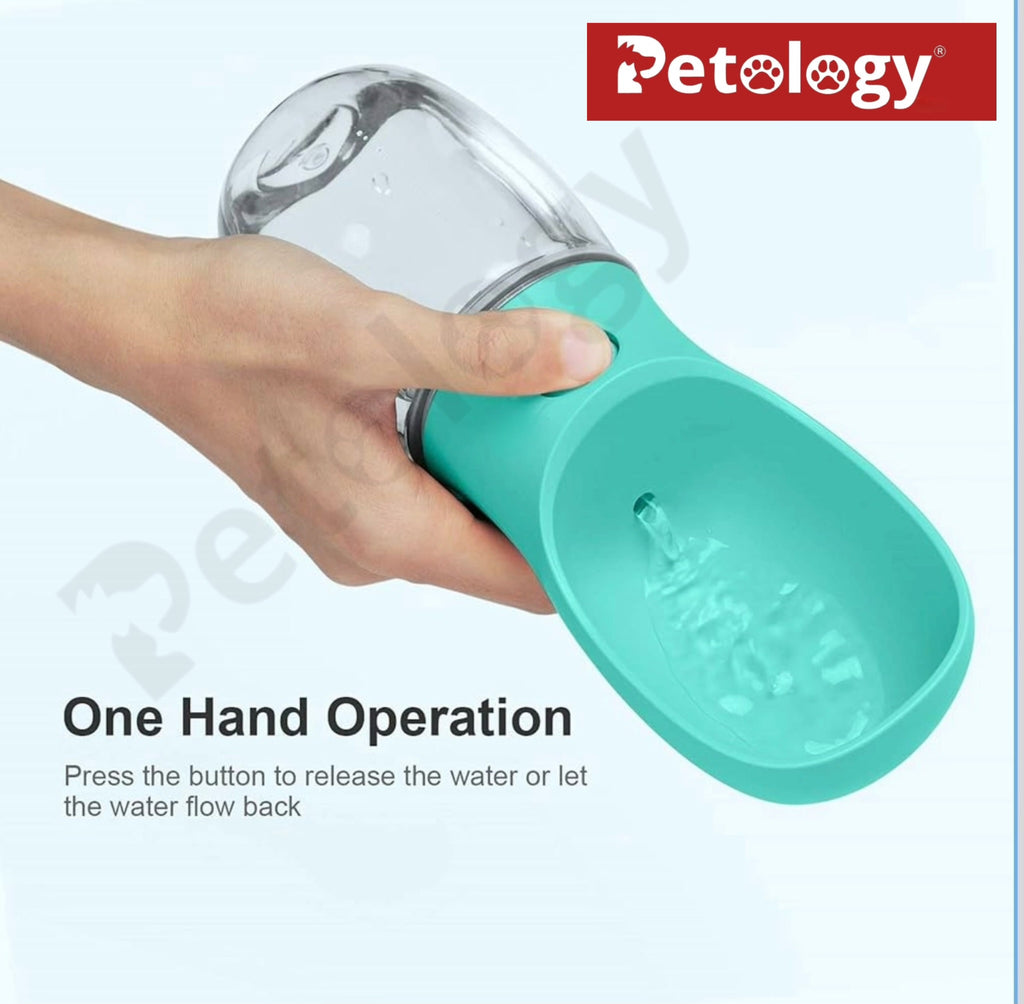 PawPets everyday life Dog, Cat and Rabbit, Sturdy hold, Leak Proof, Travel safe Water BPA-FREE, bottle and Dispenser with Drinking Feeder for Pets ON THE GO like Hiking, Travel,  safe food Grade Plastic (550ml, Blue)