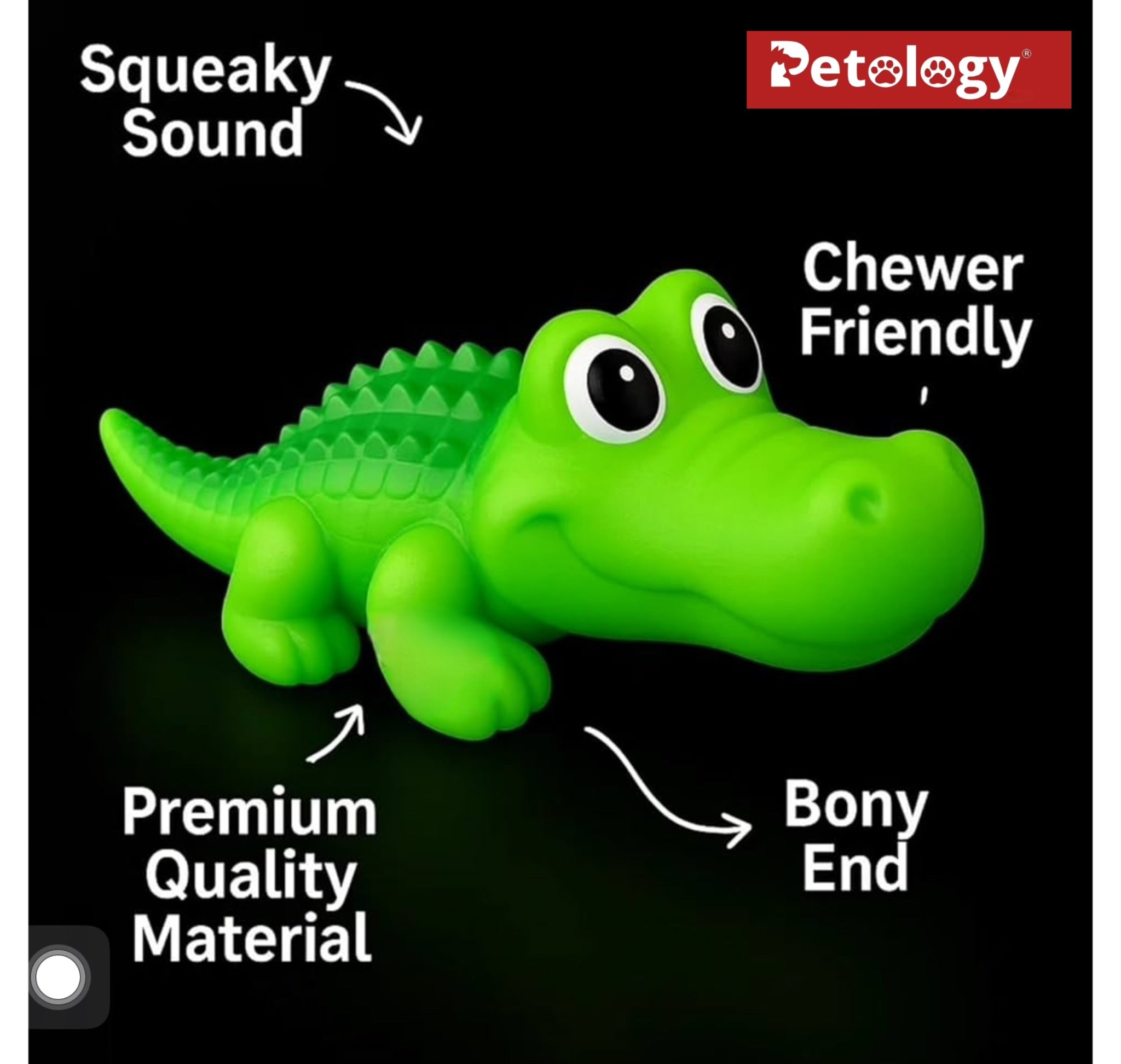 Playpet LATEX Crocodile Squeaky Dog Toy Durable Latex Chew Toy for Teething, Chewing Interactive Play Fun & Colorful Toy Cats- Adult Dogs-Puppies