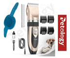 Pawpet Professional pet grooming kit for Dogs & cats Low noise<50dbs, no afraid pets, Powerful upto 850 MAH Battery & 4 inter-changeable combs for better cut additional steel comb and post trimming palm massager (absolutely free)