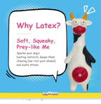 Premium Holy Cow Squeaky Dog Toy, Durable Latex 100% lead Free( made in UK ) Rubber Chew Toy for Small, Medium & Large Dogs Interactive,Teeth Cleaning, Indoor Outdoor Pet Play( suitable for all age dogs)
