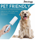 HiHYGIENE 2 Lint Remover with Handle, Protective Cover, Dog & Cat Hair Remover (60 Sheets) - Sticky Roller Brush for Clothes, Furniture, Carpet, Pet Fur, Dust, and Dirt.