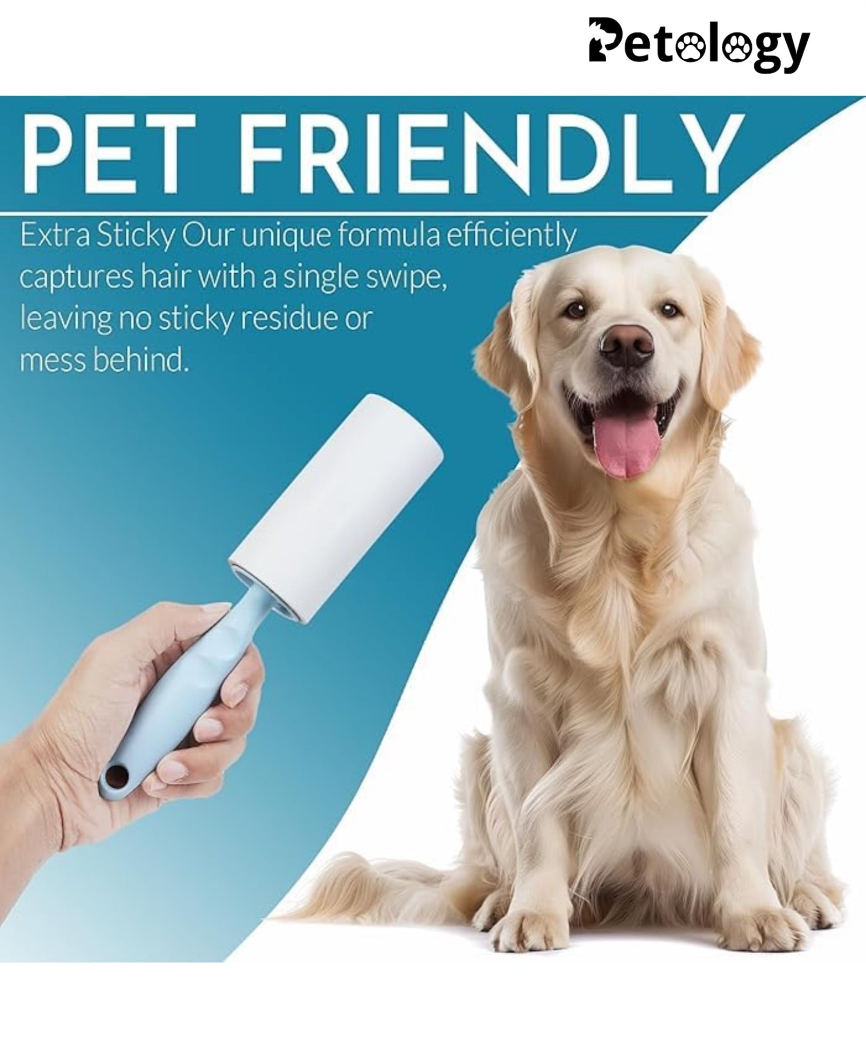 HiHYGIENE 2 Lint Remover with Handle, Protective Cover, Dog & Cat Hair Remover (60 Sheets) - Sticky Roller Brush for Clothes, Furniture, Carpet, Pet Fur, Dust, and Dirt.