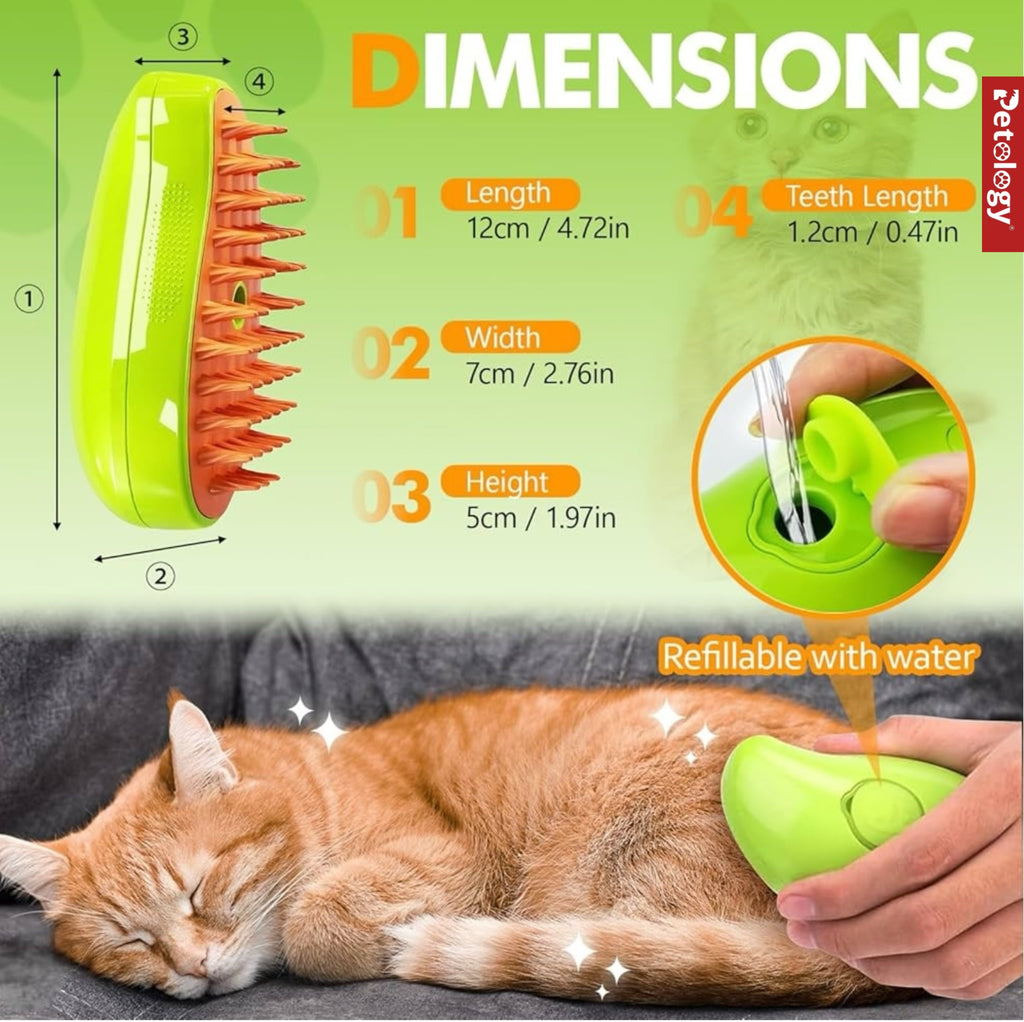 3 in 1 Cat Steam Brush Cat Grooming Brush Self-Cleaning Re-chargeable Steam Brush Massage Brush for Removing Hair