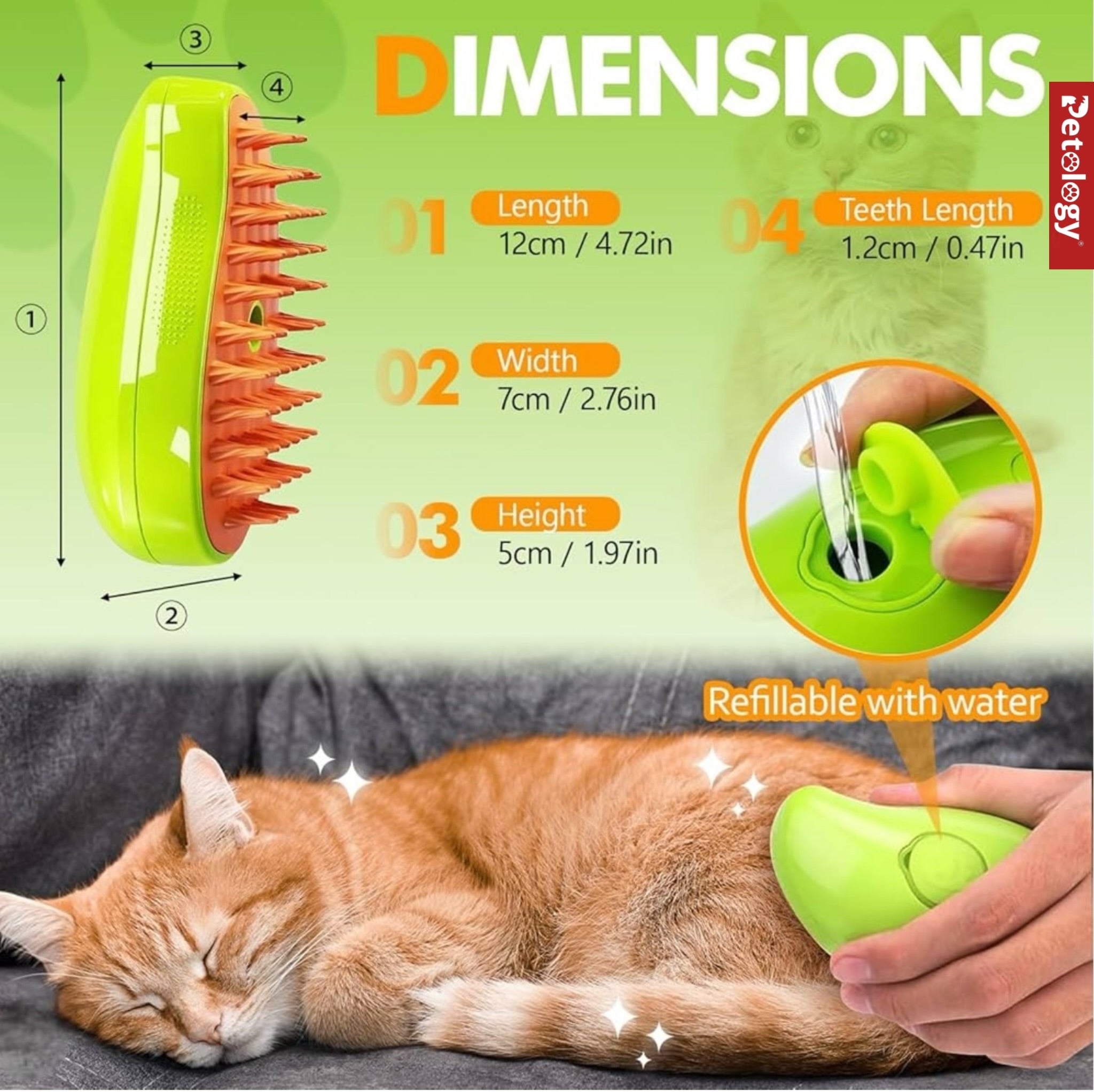 3 in 1 Cat Steam Brush Cat Grooming Brush Self-Cleaning Re-chargeable Steam Brush Massage Brush for Removing Hair
