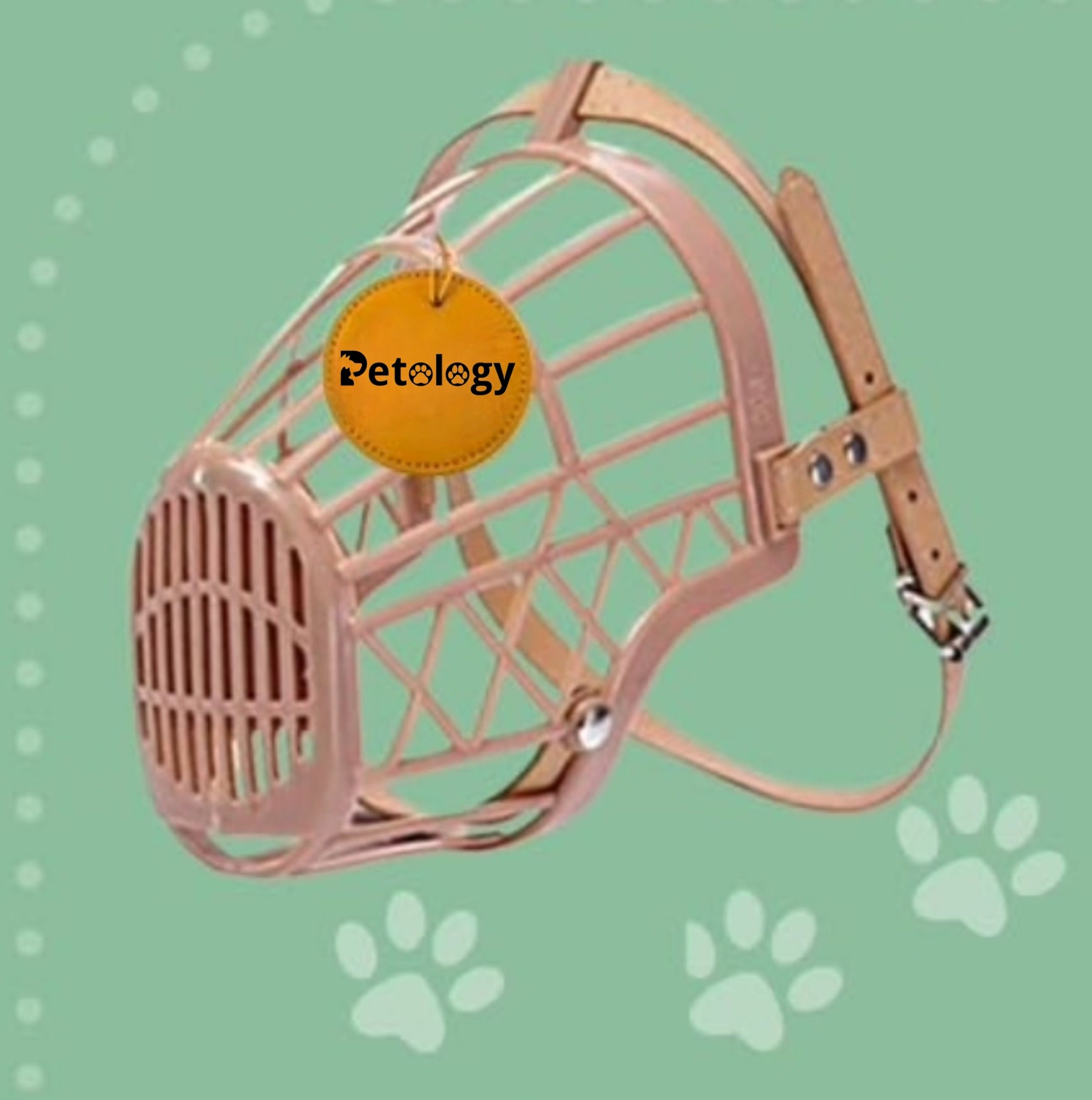 Adjustable Strap Safe Muzzle Dogs Ensure Pet Safety and Comfort, Prevent Biting Behavior Perfect Ideal for Walks, Training, and Grooming. (Beige)