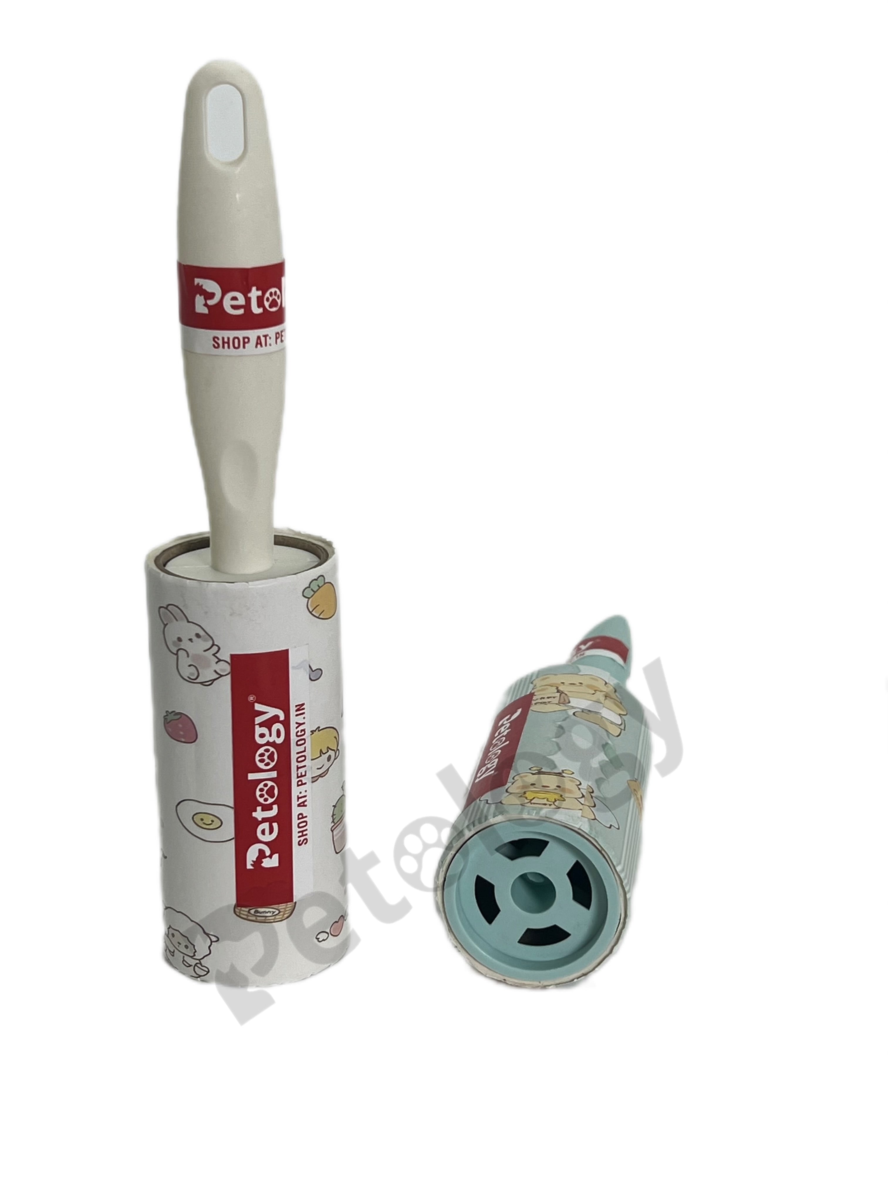 HiHYGIENE 2 Lint Remover with Handle, Protective Cover, Dog & Cat Hair Remover (60 Sheets) - Sticky Roller Brush for Clothes, Furniture, Carpet, Pet Fur, Dust, and Dirt.