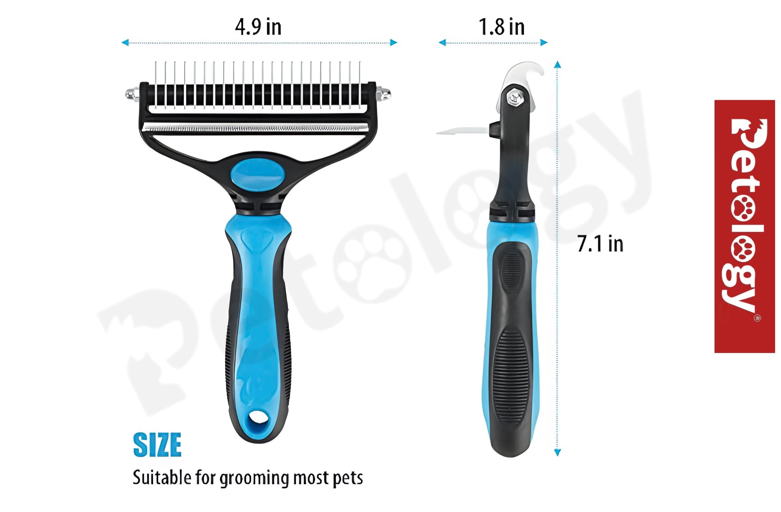 HIHYGENIE Dematting & Deshedding Brush For Dogs-Cats,2 In 1 Deshedding Tool & Undercoat Rake Dematting Comb For Mats, Reduces Shedding By upto 95%,Short To Long Hair Small Large Breeds