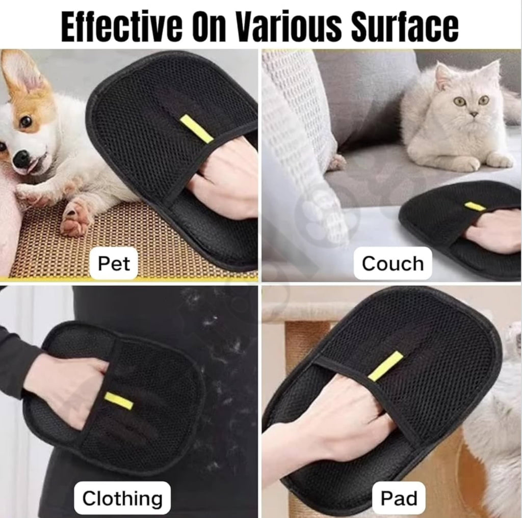 Reusable Pet Hair Removal Gloves, Electrostatic Hair Remover, Efficient Grooming Gloves for Pet Hair, Dog and Cat Fur Electrostatic Gloves for Couch, Clothes, Carpet, Bed Sheet