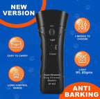 Petology Anti Barking Device, Safe Handheld Dog Repeller Trainer Dual Channel Dog Repeller Ultrasonic Handheld Dog Training Tool, 3 in 1 Bark Control Frequency Levels Humanized for Cats, Dogsl