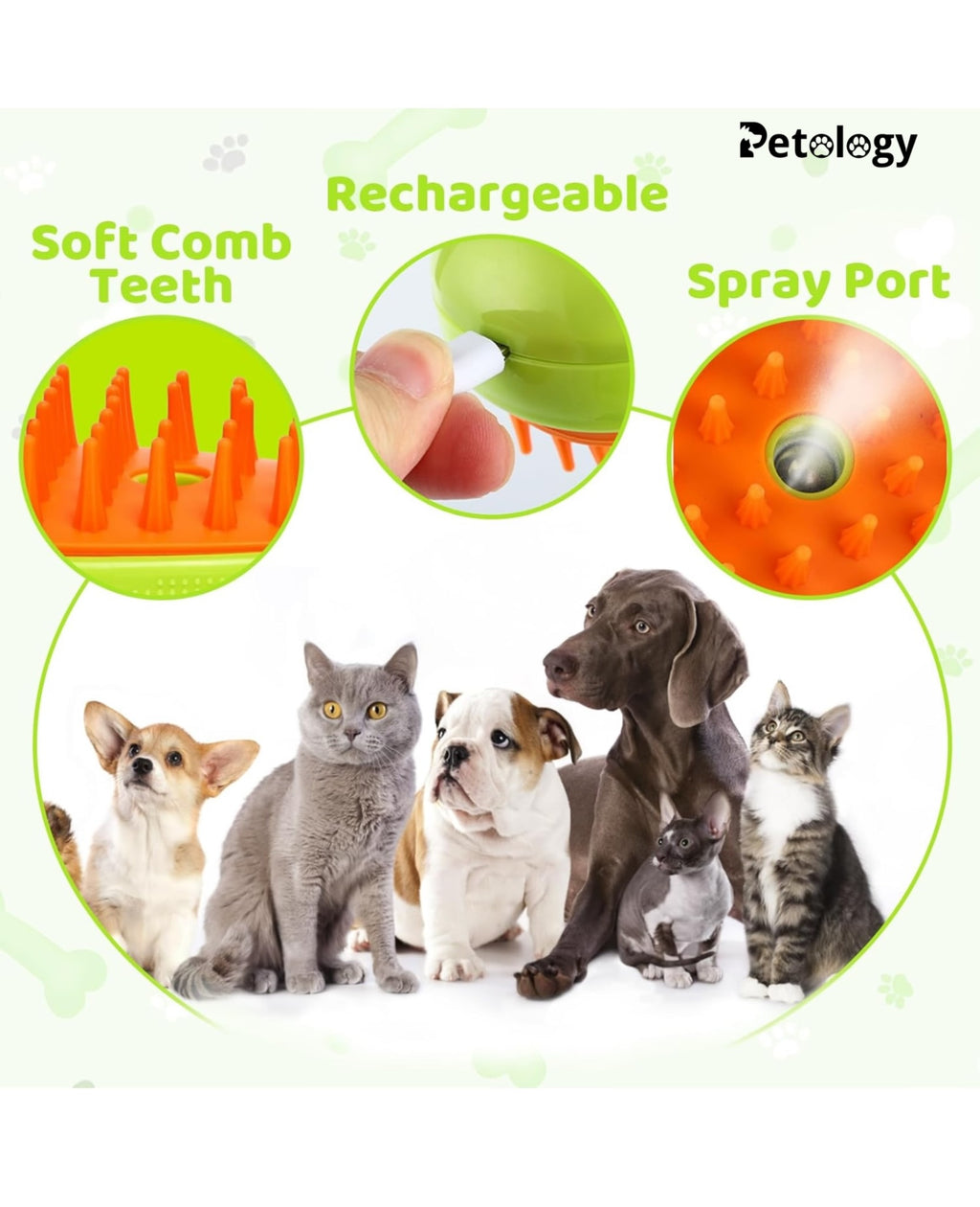 3 in 1 Cat Steam Brush Cat Grooming Brush Self-Cleaning Re-chargeable Steam Brush Massage Brush for Removing Hair