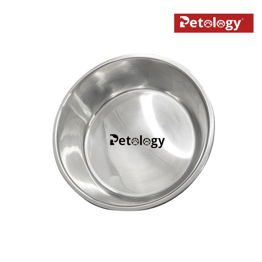 Petology Stella 100% Stainless steel durable & reasonably priced pair of dog water & food bowl specially for NGO's & Dog lovers for donation