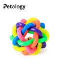Playpets 100% non toxic Rainbow Rubber Ball Toy for Dogs & Cat's Ball with Interactive Soft sound Bell for Small, Medium and Large Fetch Ball indoor & outdoor play