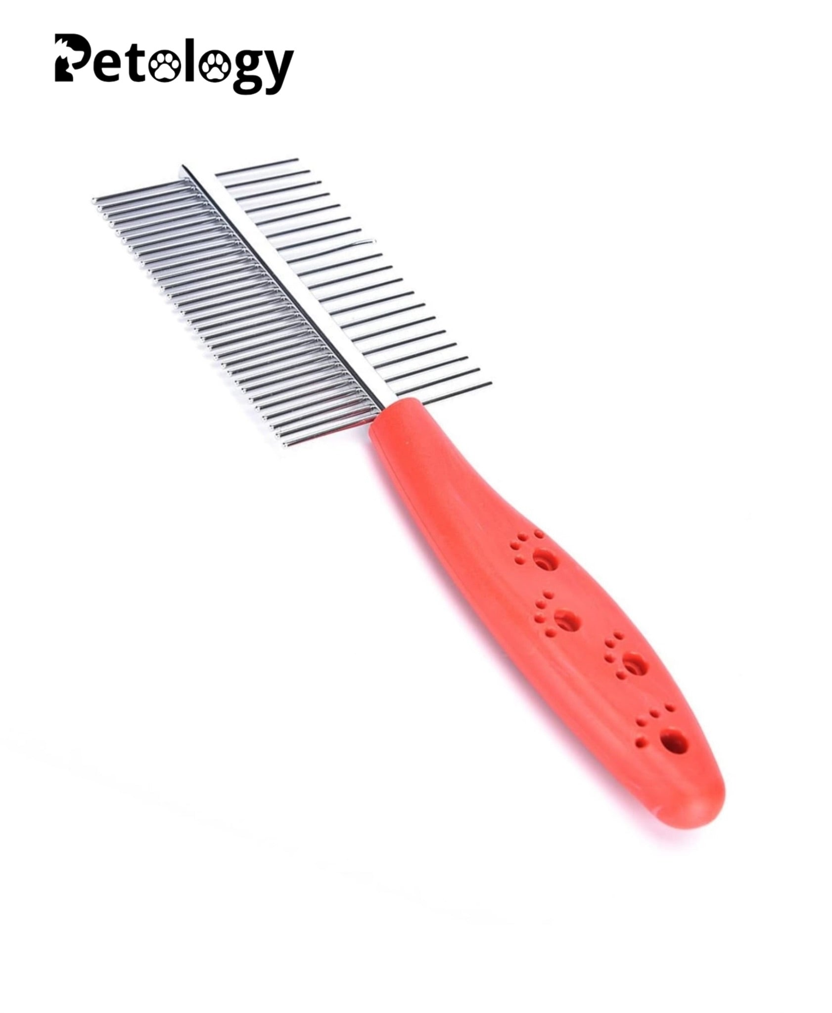 HiHygeine Puppies Double Side Steel Needles Comb for Dogs and Cats - (Paw Print) Grooming Rake Shedding for Dogs, Cats - Best Cleaning for all Pets (Color May Vary)