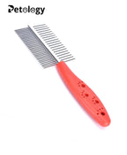 HiHygeine Puppies Double Side Steel Needles Comb for Dogs and Cats - (Paw Print) Grooming Rake Shedding for Dogs, Cats - Best Cleaning for all Pets (Color May Vary)