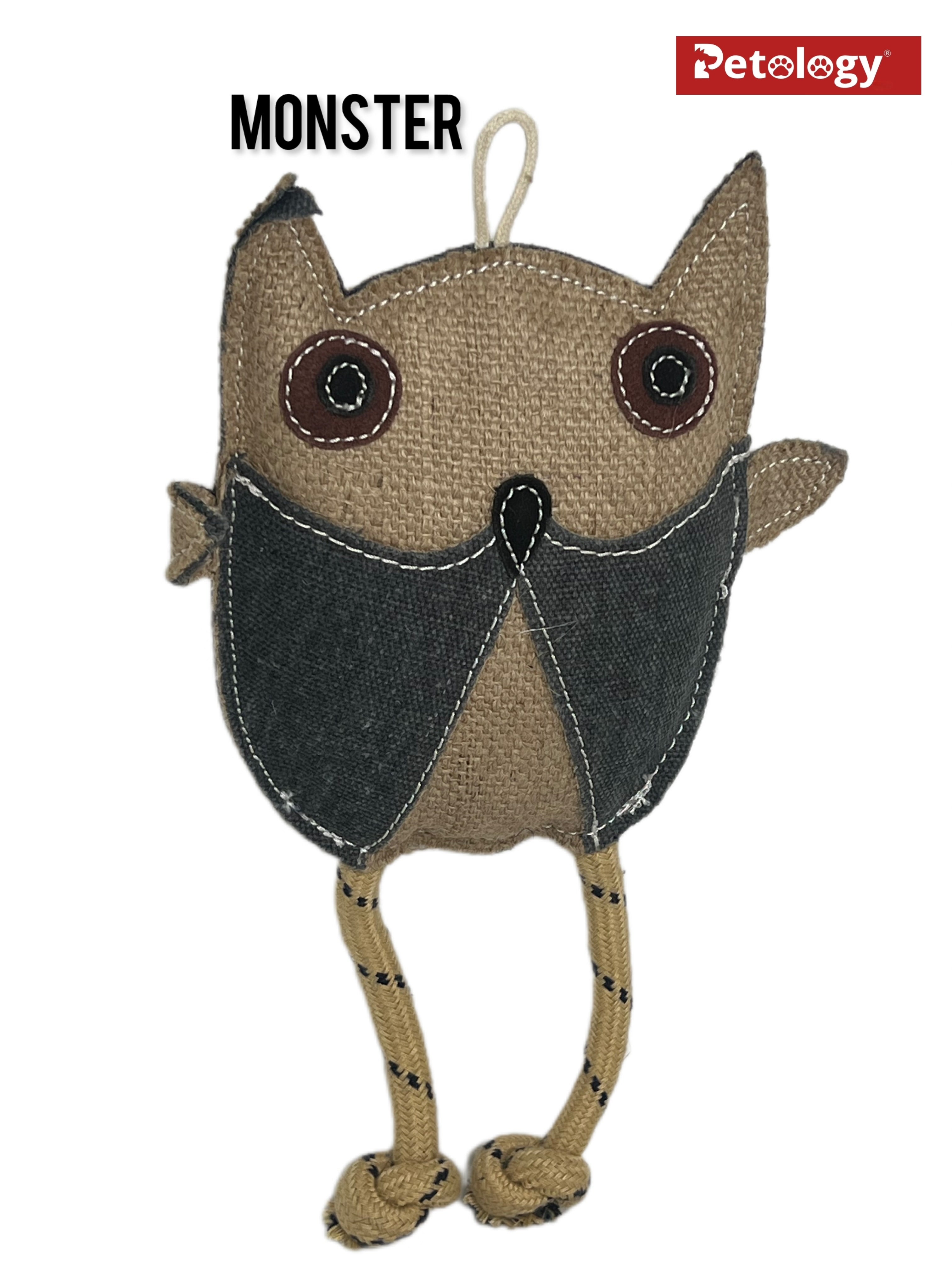 Petosafe buy 2pay1 100% Organic Jute Chew-tug Dog Toy Non-Toxic, Soft, Stuffed Interactive Cute Squeaky, Teething Rope Dog Toy  Small to Medium breed