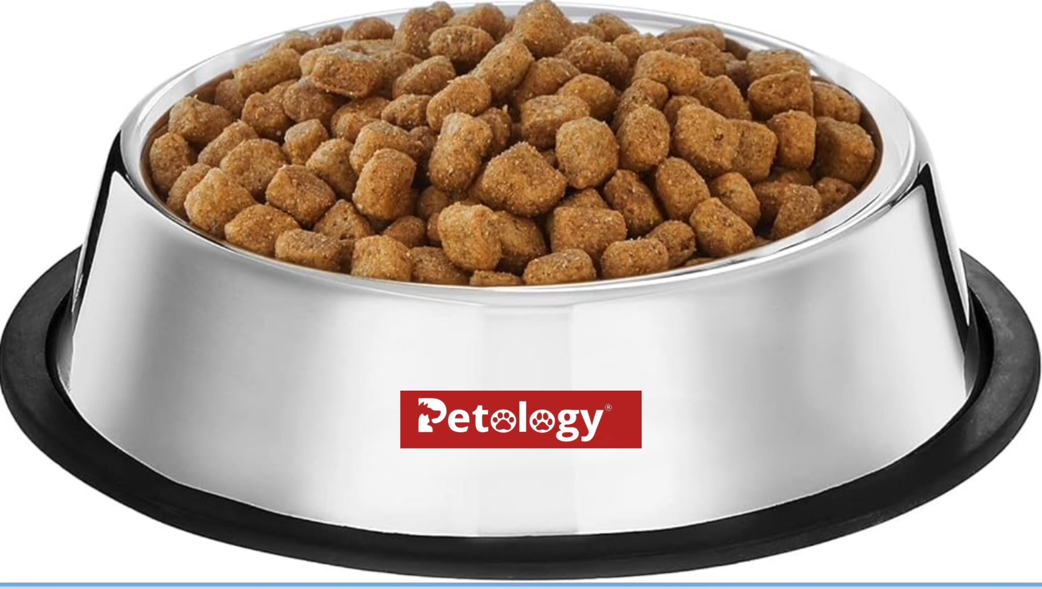 Petology Anti-Skid Dog Food Bowl 1800 ml -Pack of 2 Stainless Steel  safe  for Dog Food & Water Feeding Bowl Pets Feeder Perfect for Dogs, Puppy, Cat & Kittens