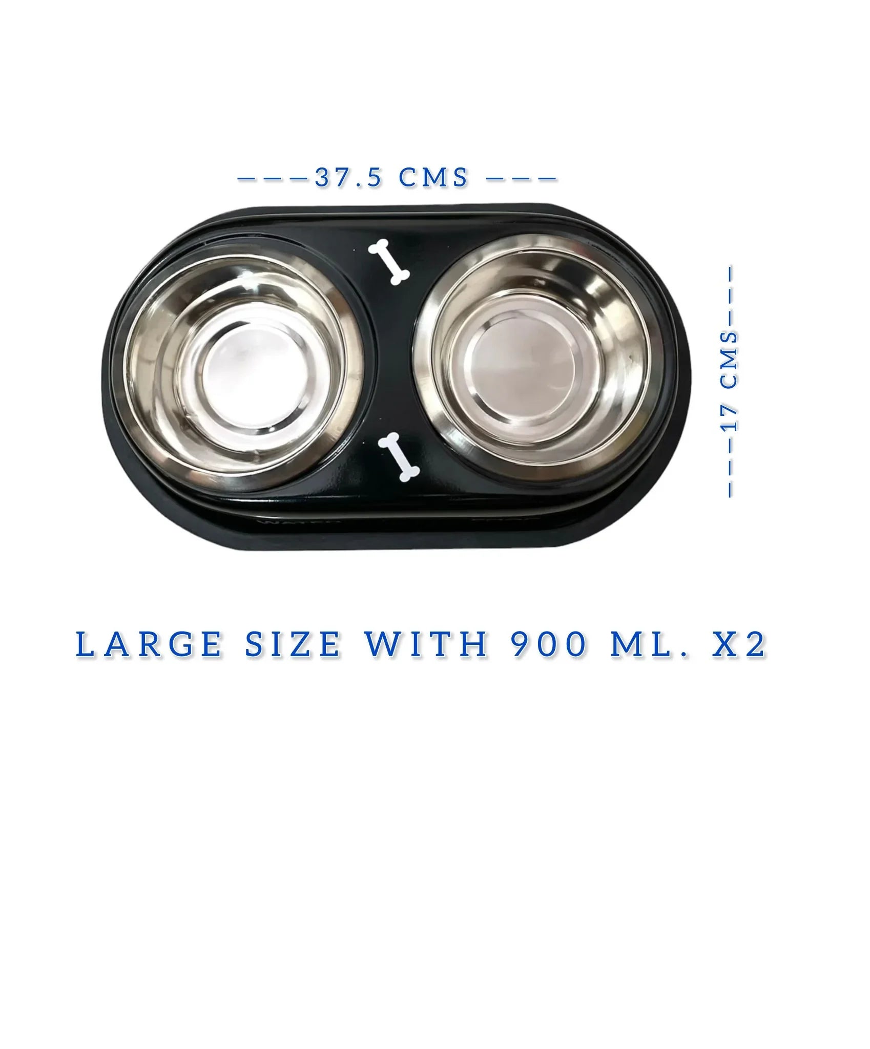 Double diner for dogs and cats 100 % S.Steel Double Diner Bowls With Anti Skid MEDIUM AND LARGE SIZE