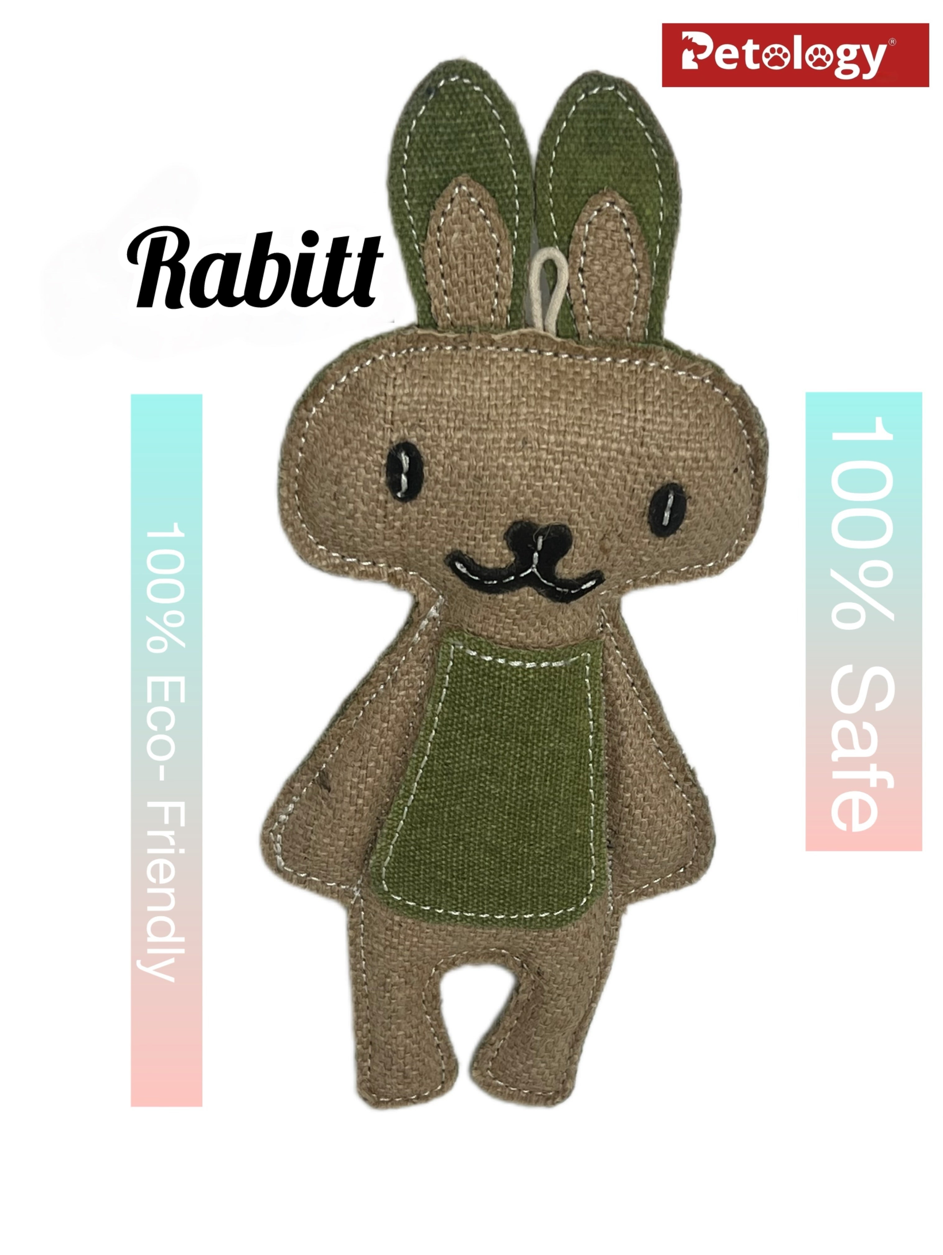 Petosafe buy 2pay1 100% Organic Jute Chew-tug Dog Toy Non-Toxic, Soft, Stuffed Interactive Cute Squeaky, Teething Rope Dog Toy  Small to Medium breed