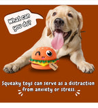 Playpets 100% Latex Burger Squeaky Durable & Interactive Chew Toy for Dogs & Cats ,Fun Squeaker , Solo Play all size Breeds , Dental Health