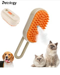 Petology exclusive Steam Brush for Dog & Cat  3 in 1 Water Brush for Dogs Silicone Massage Dog Comb Electric Multifunctional Water Brush Spa for Dogs USB Rechargeable Steamy Brush (Beige with orange)