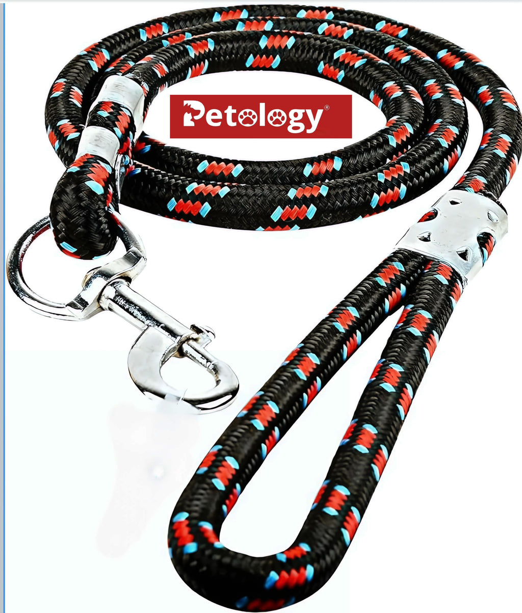 PAWPET Dog Training Walking Rope - Nylon Leash (12mm,15mm,18mm,22mm) for Small , Medium, large Sized Dogs With Strong Hook - Color May Vary