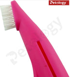 HiHygiene Ultra soft 2-in-1 Tooth brush designed for all kinds Dog breeds small,medium,Large & Extra large size Dogs easy to use glide through brush with better grip enhanced oral care of loved ones(Color vary)