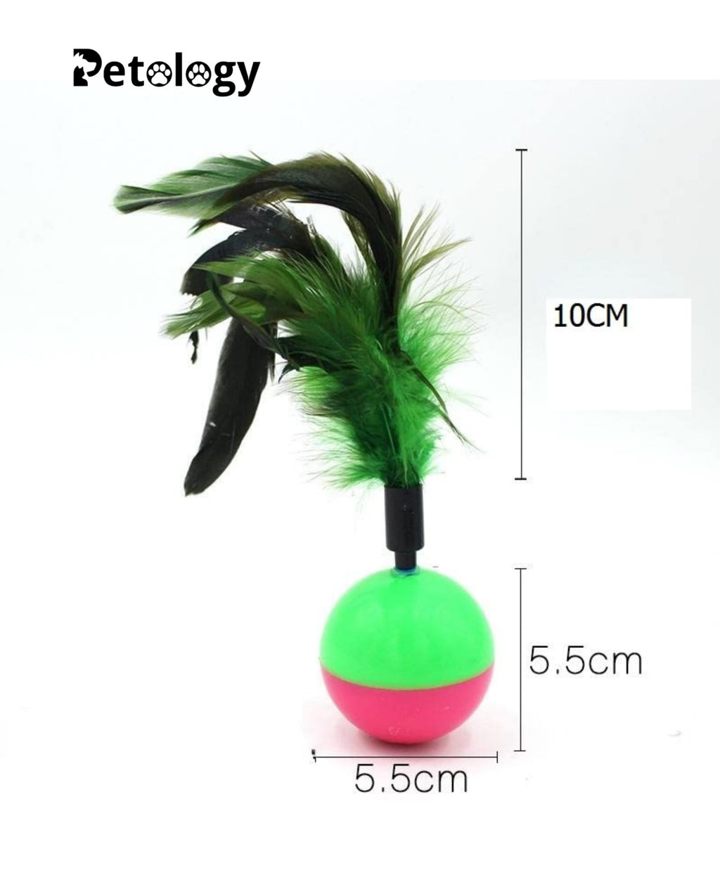 MEOW MEOW Feather Tumbler Cat Ball Toy, Whirl Cats Ball Tumbler, Interactive Feathers Pet Toys, Kitten Training Ball, Colourful Cat Feather for Cats, Kittens - 1 PC (Color May Vary)