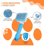 Self Cleaning Slicker Brush, Pet Grooming Shedding Brush for Dogs and Cats Easy to Remove Loose Undercoat, Pet Massaging Tool Suitable for Pets with Long or Short Hair (Color May Vary)