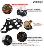 100% Silicon & extra soft Mouth Cover Muzzle Guard with Adjustable Strap Buckle Ideal for Stopping Biting, Barking & eating useless street waste, XLarge,large,Medium Dog & Puppy